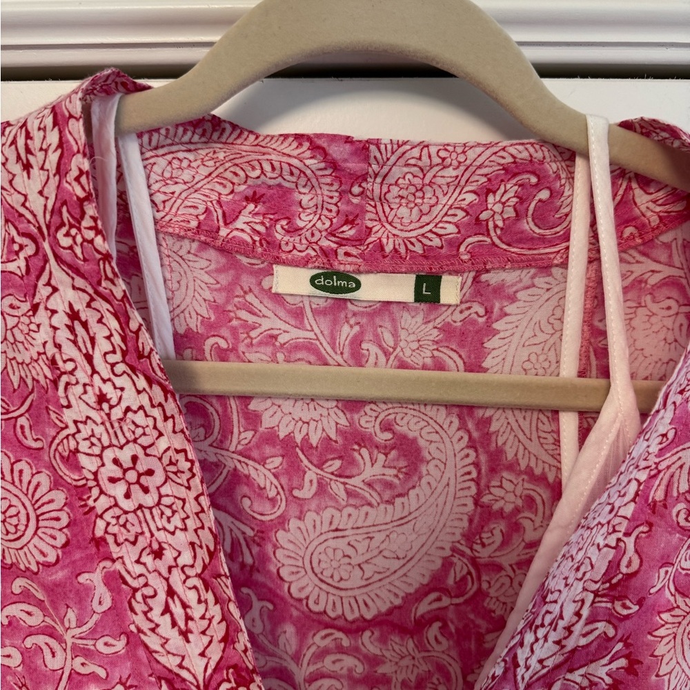Dolma Pink Paisley Short-Sleeve Maxi Dress - Picture 2 of 3